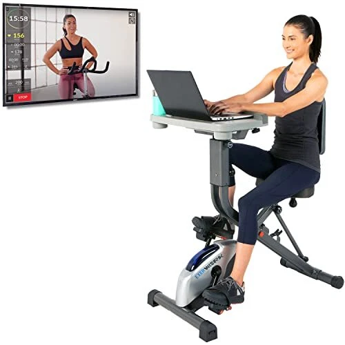 EXERPE 2000i Bluetooth Folding Exercise Desk Bike with 24 Workou
