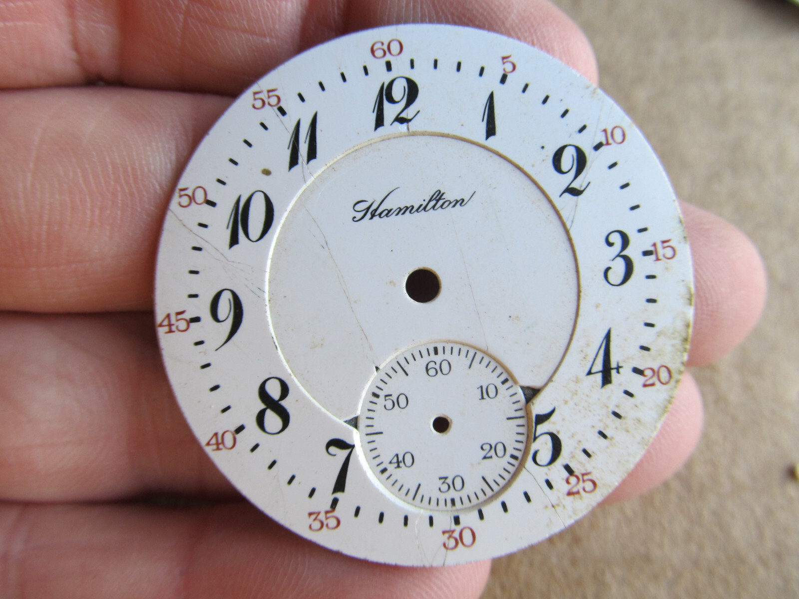Vintage Hamilton Size 16 Pocket Watch Dials for Railroad Railway for