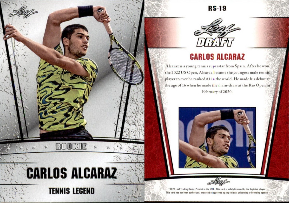 2023 Leaf Draft Silver Carlos Alcaraz RC Rookie #RS-19 Tennis | eBay