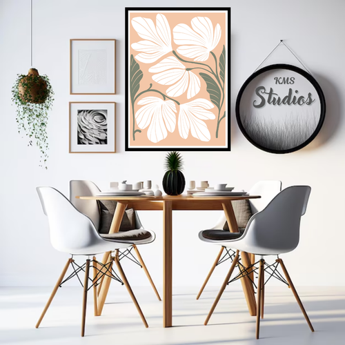 Einfache künstlerische Blume gerahmtes Wandbild Poster Leinwanddruck Bild Wohndeko - Bild 5 von 8