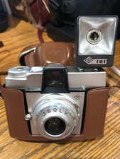 Vintage AGFA Jsoly Film Camera Germany 1960s with AGFA ISI Flash