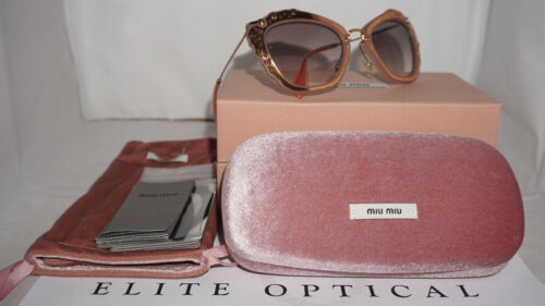 MIU MIU Sunglasses New Matte Pink Grey Gradation MU04QS TV14K0 55 140 - Picture 1 of 10