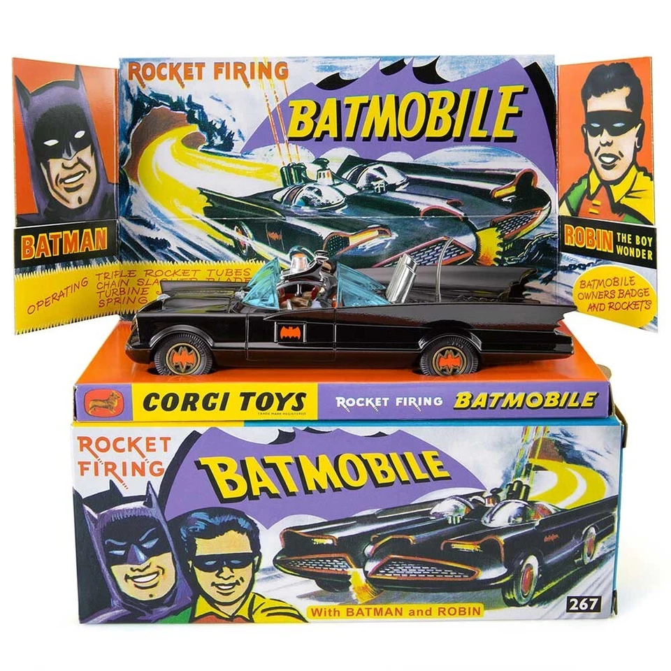 267 - 1966 Batman and Robin 1/50 CORGI COCCD54321050 Batmobile with Batman an...