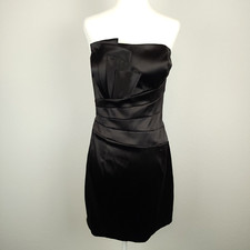Jessica McClintock Gunne Sax Vintage 80s 90s Party Prom Dress Black Satin