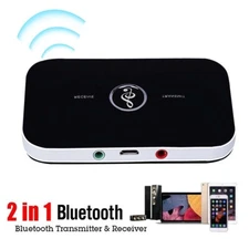 New 1x Bluetooth receiver transmitter 2-in-1 stereo wireless audio adapter