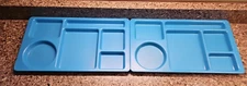2 Blue Cambro 915CW Six Compartment Trays Food Crafts Camping 9" X 15" Daycare