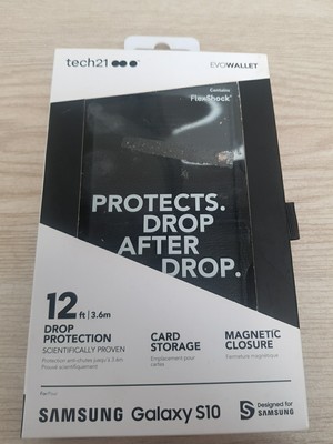 Tech21 Evo Wallet für Samsung Galaxy S10 - Hülle Case Cover Card Magnet - Schwarz