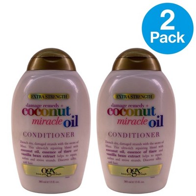 OGX Extra Strength Damage Remedy Coconut Miracle Oil Conditioner 13 oz 2 Pack