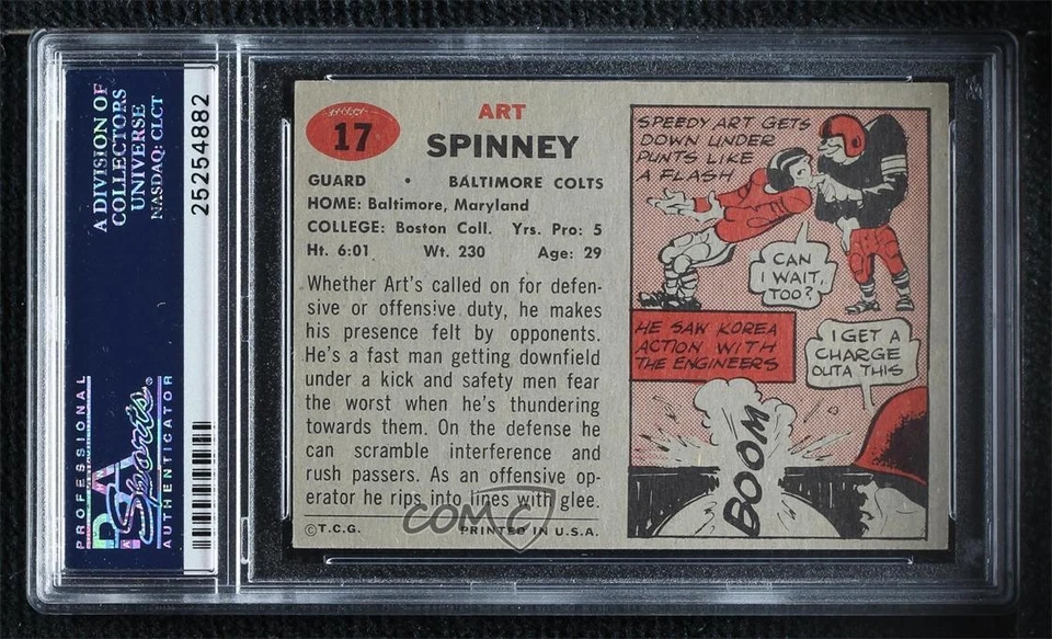 1957 Topps Art Spinney #17 PSA 7 - Image 2 of 2