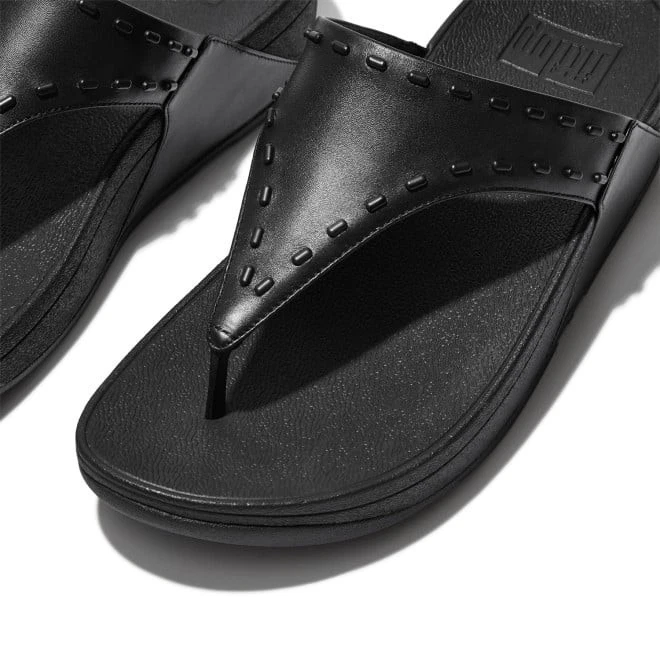 Sandalias fitflop® para mujer 8,5 LULU de cuero con tachuelas de goma y puntera en negro Foto 3 de 4