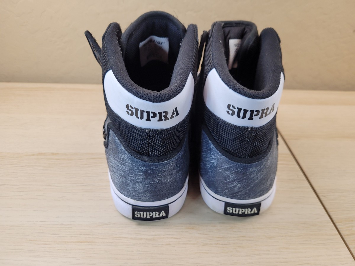 Supra Vaider Shoes Mens Size 11.5 Black Gray High Top Skate