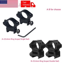 Low Profile 1" 25.4mm Scope Rings Torch Mount for 20mm Picatinny Rail Aluminum