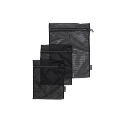 3-Pack Mesh Zip Up Laundry Bags (Black) for Washing Machine Delicates, Face M...