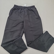 REEBOK Fully Lined Track Wind Pants Men's Black Ankle Zipper Medium