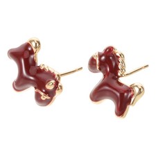 2pcs Small Horse Stud Earrings for Girls - Cute Mini Red-tone Horse Earrings -