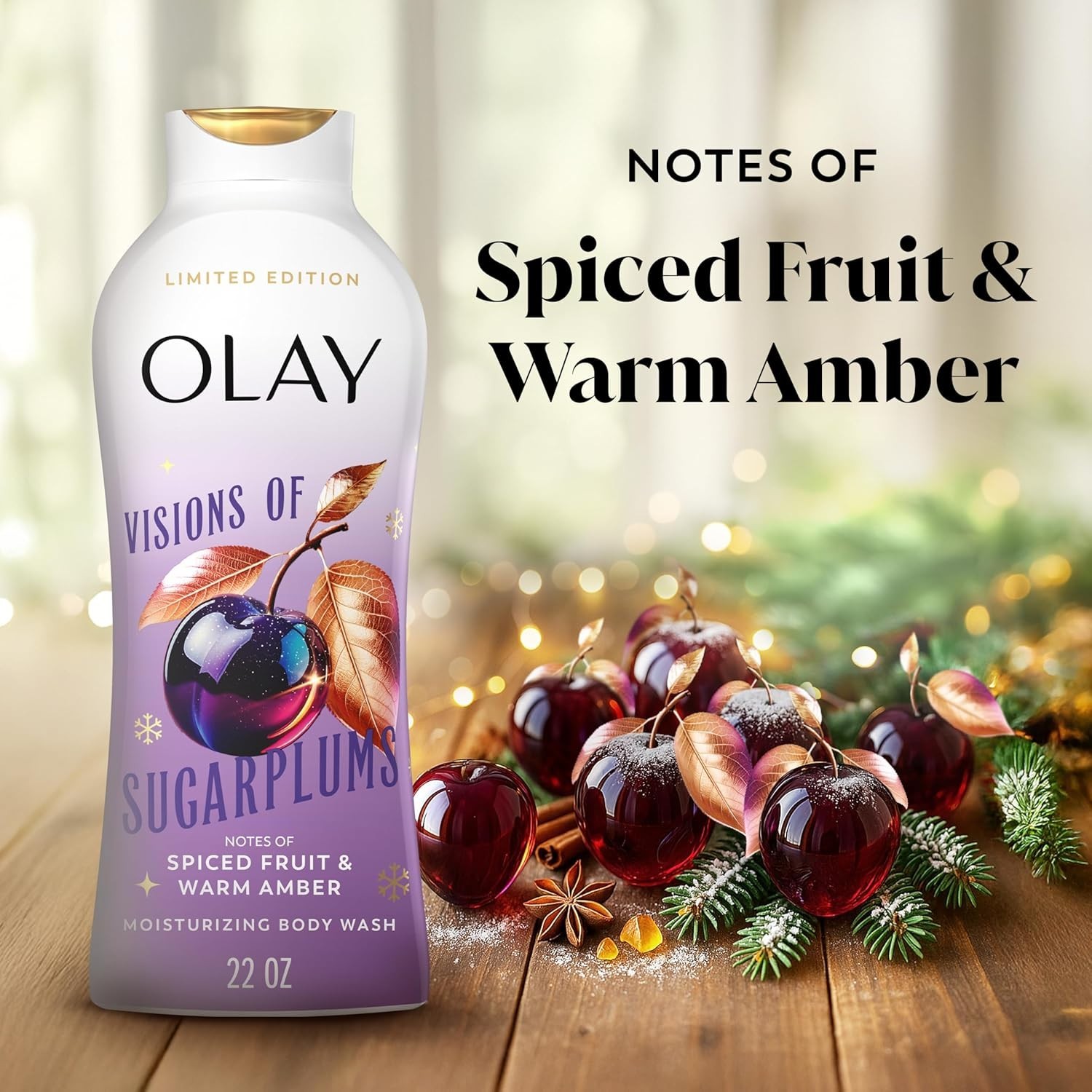 Olay Body Wash for Women, Moisturizing, Holiday Edition, Fireside Fir, 22 Fl Oz