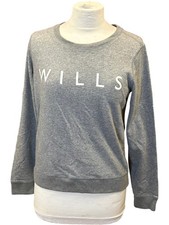 Jack Wills Pulborough Sweatshirt Grey Marl UK 8 Logo Casual