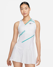 NWT Nike Court Dri-FIT Women's Tennis Dress White Pleated sz M