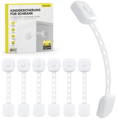Child Proof Cabinet Locks, 6 Pieces Double Locks Baby Safe Cabinet Locks,