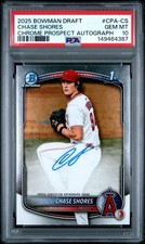 2025 Bowman Draft Chrome Chase Shores Auto #CPA-CS PSA 10 GEM MINT Prospect 1st