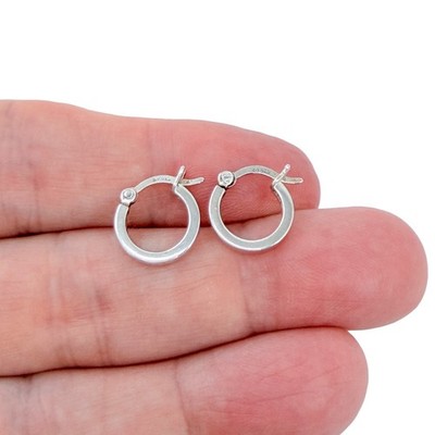Estate Sterling Silver 925 Classic Hoop Earrings