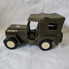 Vintage Tonka  Pressed Steel Green Army Jeep Commander w/ Top
