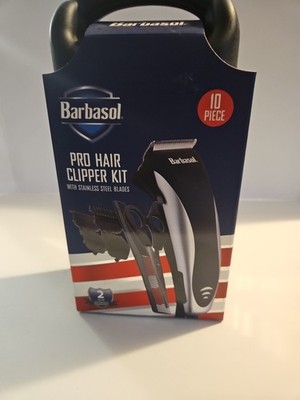 Barbasol Pro Haircutting Clippers Set with Trimmer Blades and Attachments New