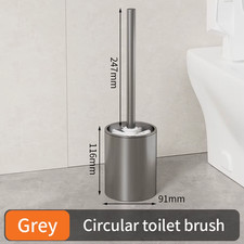 Luxury Toilet Brush Metal Shell Wall-Mounted Toilet Brush Holder No Dead Angle H