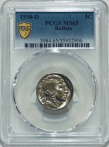 1938 D Buffalo Nickel PCGS MS65 Gold Shield