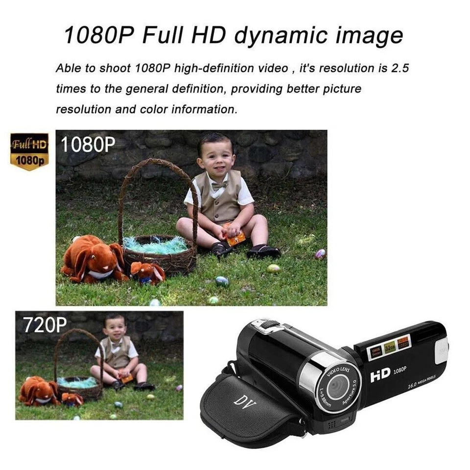 1080P HD Camcorder Digital Video Camera TFT LCD 24MP 16X Zoom DV AV Night Vision - Image 4 of 4