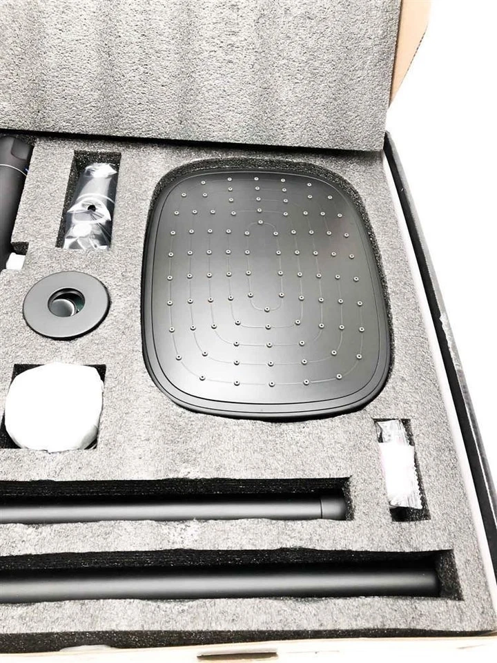 Duschsystem Schwarz Thermostat Duschset Regendusche mit Überkopfbrause und 3 - Bild 4 von 4