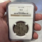 Key Date 1921 D Walking Liberty Half Dollar NGC VG 8