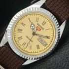 VINTAGE REFURBISHED SEIKO 5 AUTOMATIC JAPAN MENS ROMAN FIGURE WATCH a442024-1