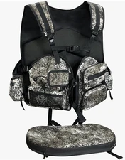 MDSTOP MYDAYS Outdoor Turkey Hunting Vest with Detachable Seat Cushion, Camo