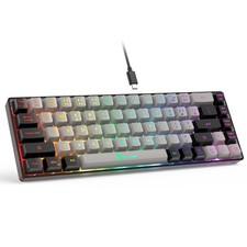 GEODMAER 65 Gaming Keyboard, Wired Backlit Mini Grey-Black