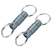 Quick Release Keychain, 2Pcs Detachable Pull Apart Key Rings Clip, Grey