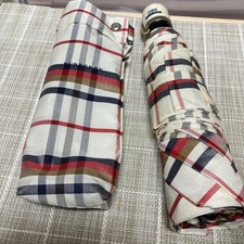 BURBERRY Check Pattern Folding Umbrella Unused