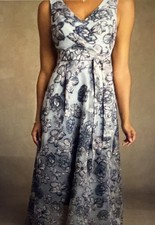 Azazie Dusty Blue Jacquard Formal Lined A-Line Floral Jacquard Dress + Shawl