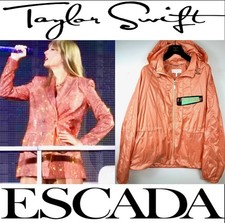 Escada Taylor TLOAS Showgirl Orange Gift Merch Patch Jacket Coat 38 8 10 CD M L