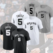 HOT SALE! Stephon Castle #5 San Antonio Spurs 2025 Name & Number Gift For Fans