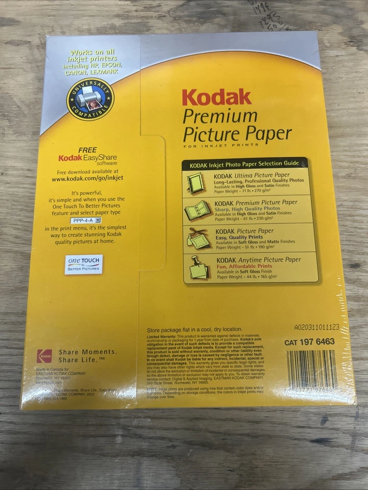 Kodak Premium Picture Paper 8.5×11 100 Sheets High Gloss Sealed BRAND NEW - Image 2 of 2