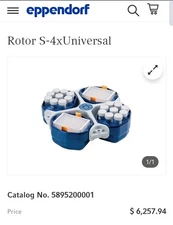 Eppendorf S-4xUniversal Rotor w/Buckets w/5910R/Ri  *New In Factory Packaging*