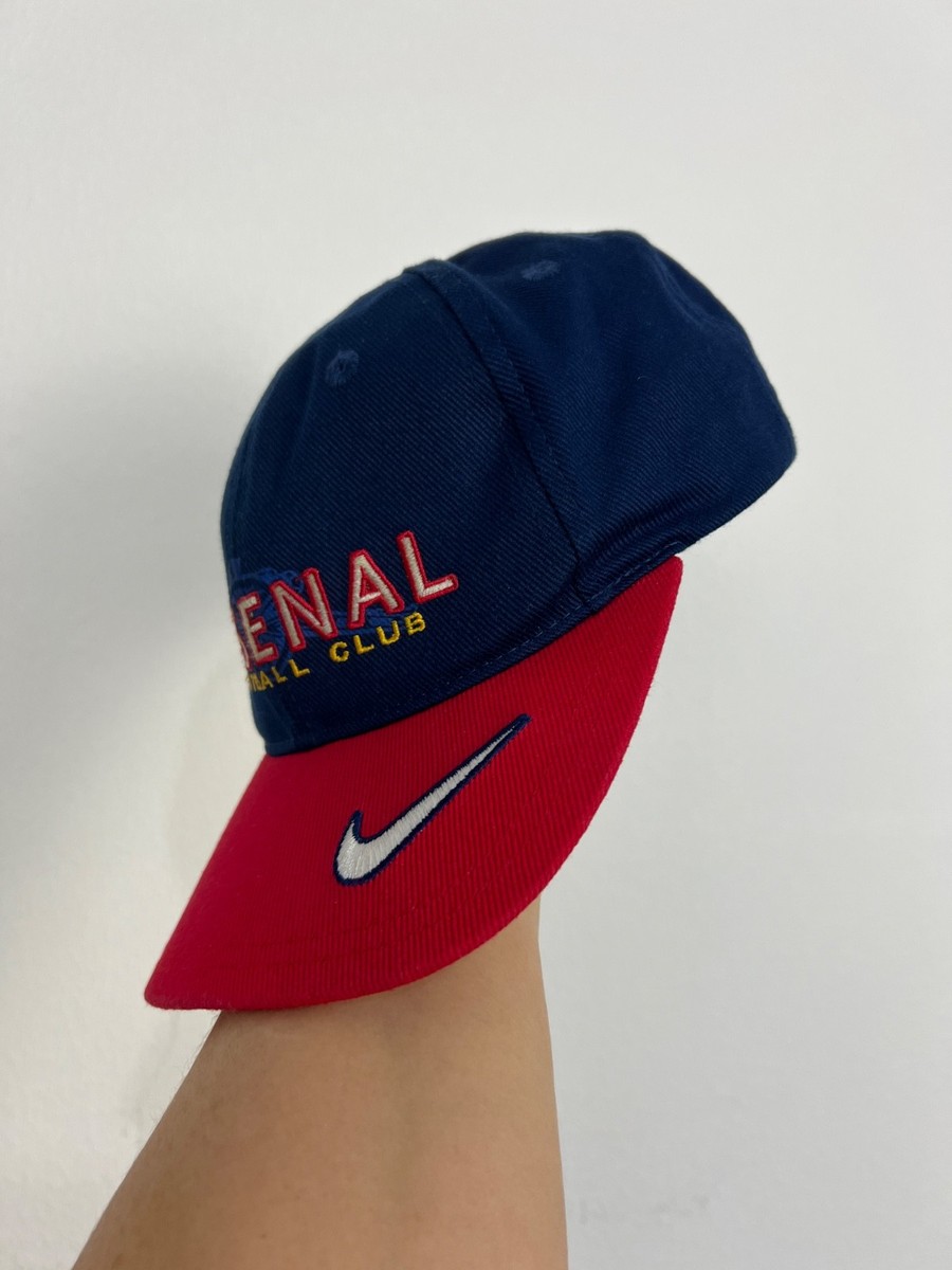 Vintage Nike Arsenal Gunners Snapback Hat Football Soccer Cap Mens