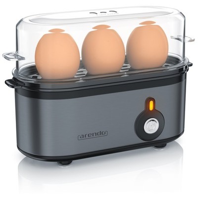 Arendo Edelstahl Eierkocher ''Threecook'' | Egg cooker | 1-3 Eier | BPA frei |Grau