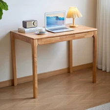 40"X24" Solid Wood Desk with Drawers,Wood Writing Desk for Small Spaces, Home Of