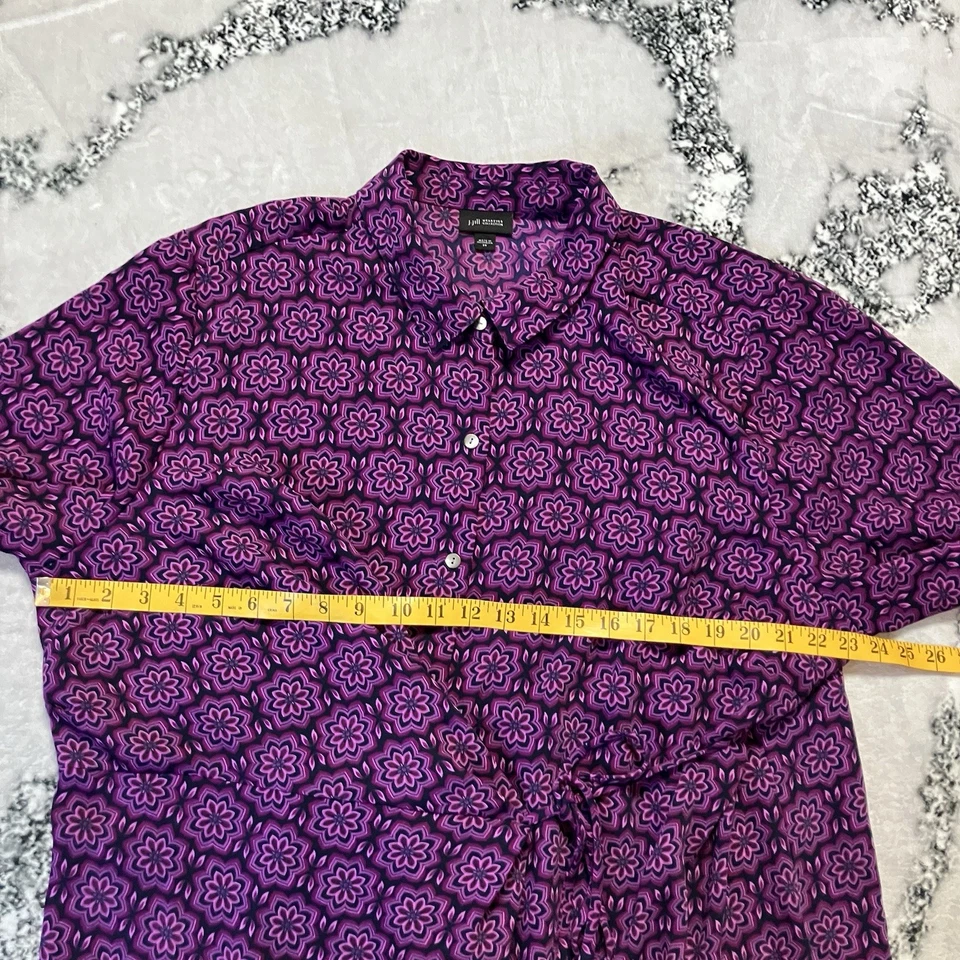 Vestido J Jill Wearever para mujer talla 3X fruncido con lazo delantero púrpura floral de maracuyá Foto 3 de 4