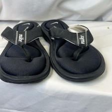 Nike Comfort Footbed Sandals Women's Black White Thong Flip Flop Beach Pool Sz 9