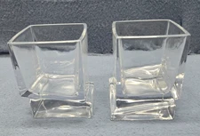 Funny Whiskey Glasses Unique Off Center JoyJolt Carre Square 10 Oz Set of 2