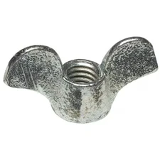 Wing Nut, 3/8"-16, Malleable Iron, Zinc Plated, 0.813 In Ht, 1-5/8 In Max Wing