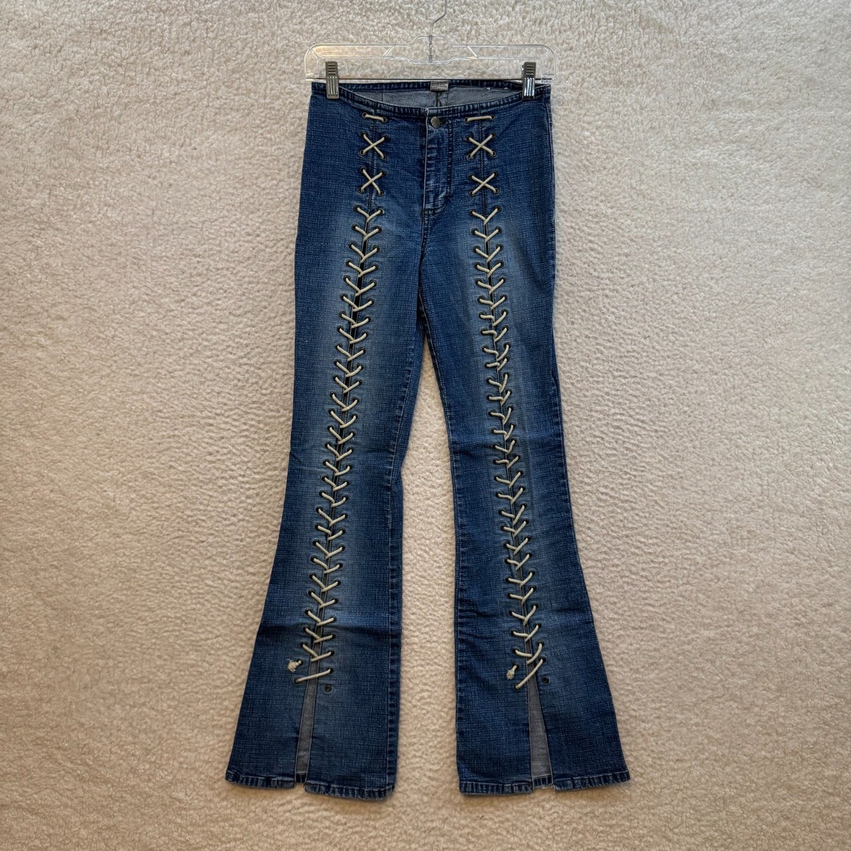Mudd Jeans Low Rise Lace Up Jeans Y2K Vintage Mudd Low Rise Flare